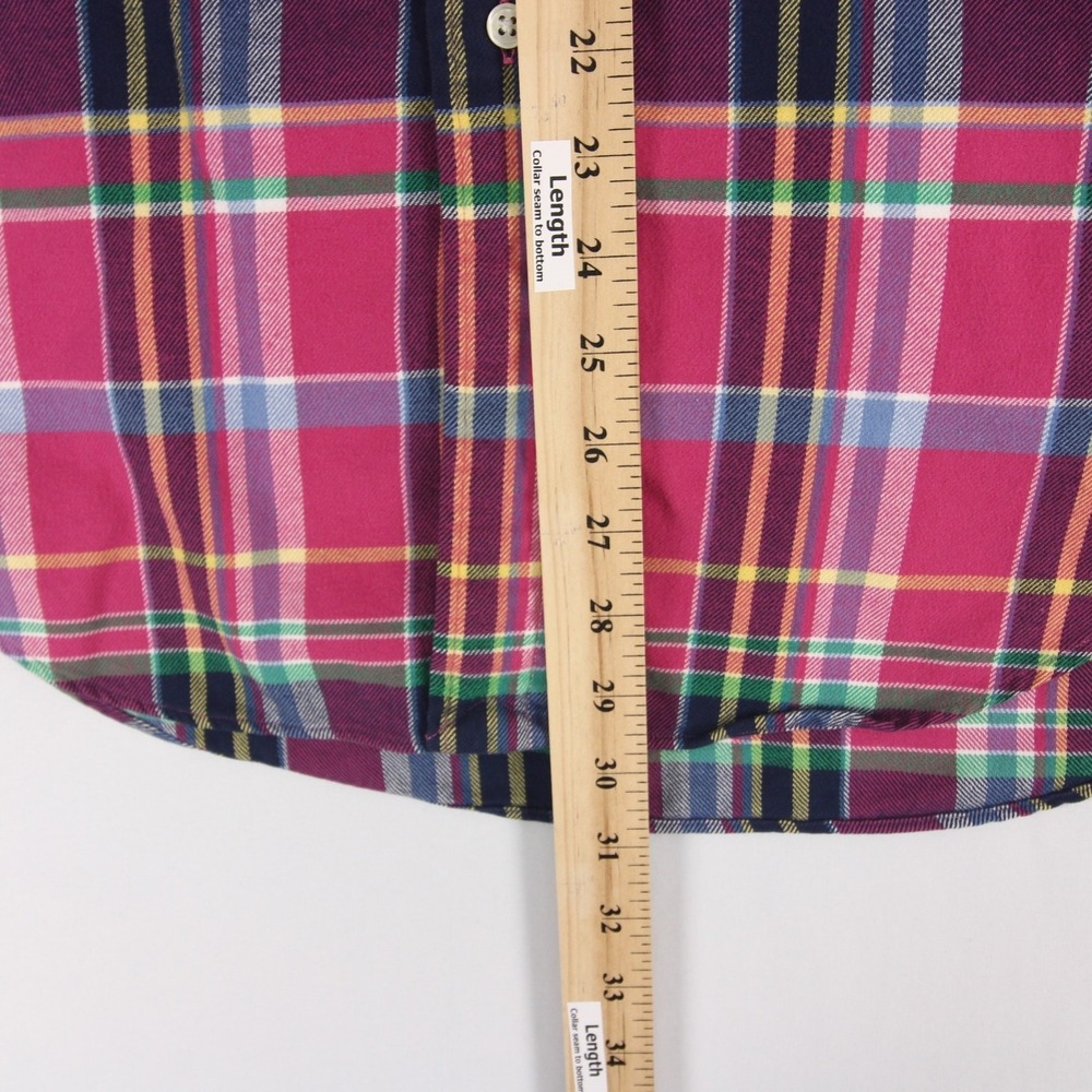 Ralph Lauren Flannel Shirt Mens L Pink Plaid Classic Fit Long Sleeve Button Down - Picture 5 of 9